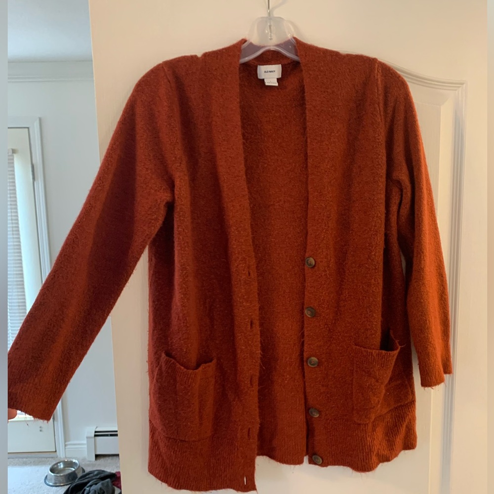 Red Button up Cardigan